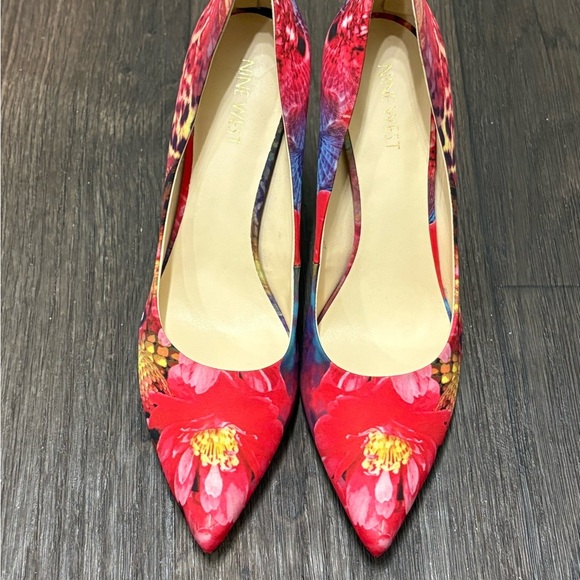 Nine West Martina Floral Print Pointed Toe Pumps – Size 8M - Picture 8 of 9